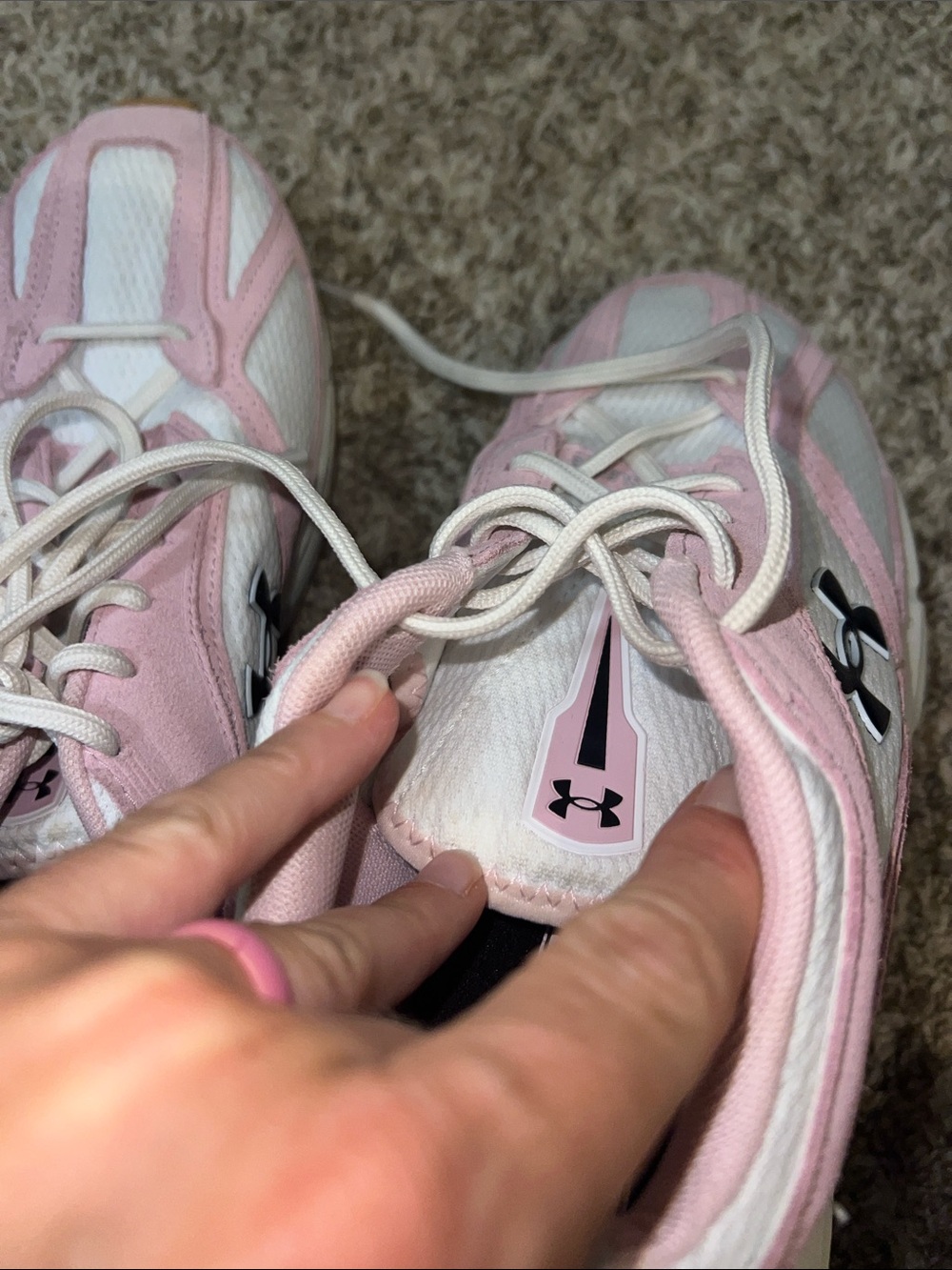 Under Armour Unisex Apparition Pink and White Athletic Running Shoes W11/M9.5 - Picture 9 of 12